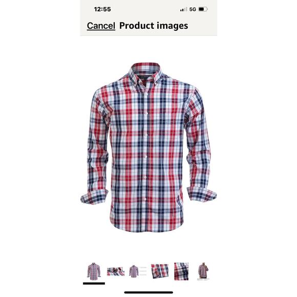 Double Pump 2XL Mens Button Down Shirts Cotton Long Sleeve Shirts - Plaid - NWT - Picture 4 of 11